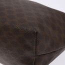 CELINE Macadam Canvas Clutch Bag PVC Leather Brown Gold Auth gh607-7