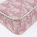Christian Dior Trotter Canvas Pouch PVC Pink Silver Auth gh608-11