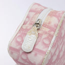 Christian Dior Trotter Canvas Pouch PVC Pink Silver Auth gh608-12