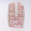 Christian Dior Trotter Canvas Pouch PVC Pink Silver Auth gh608-4