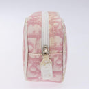 Christian Dior Trotter Canvas Pouch PVC Pink Silver Auth gh608-5