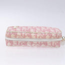 Christian Dior Trotter Canvas Pouch PVC Pink Silver Auth gh608-6