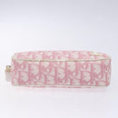 Christian Dior Trotter Canvas Pouch PVC Pink Silver Auth gh608-7