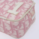 Christian Dior Trotter Canvas Pouch PVC Pink Silver Auth gh608-8