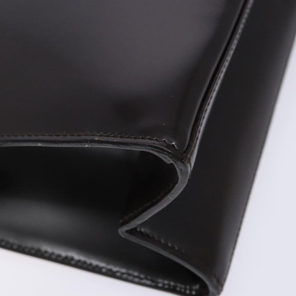 GUCCI Shoulder Bag Patent leather Black Silver Auth gh609