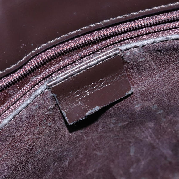 GUCCI Shoulder Bag Patent leather Black Silver Auth gh609