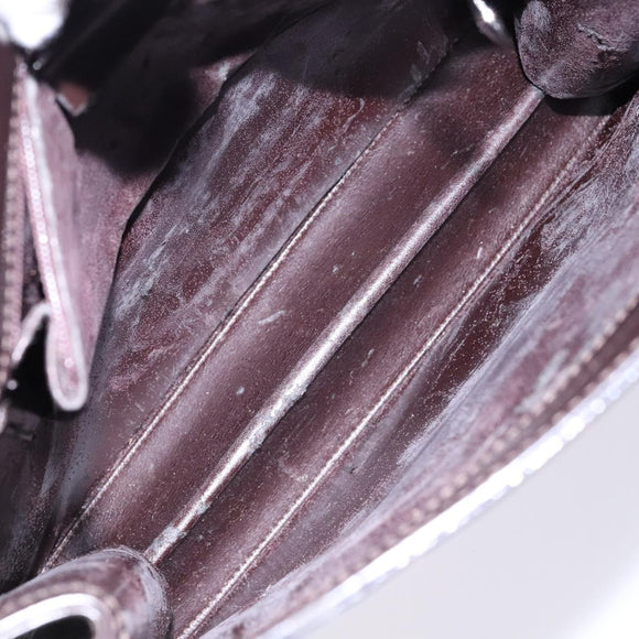 GUCCI Shoulder Bag Patent leather Black Silver Auth gh609