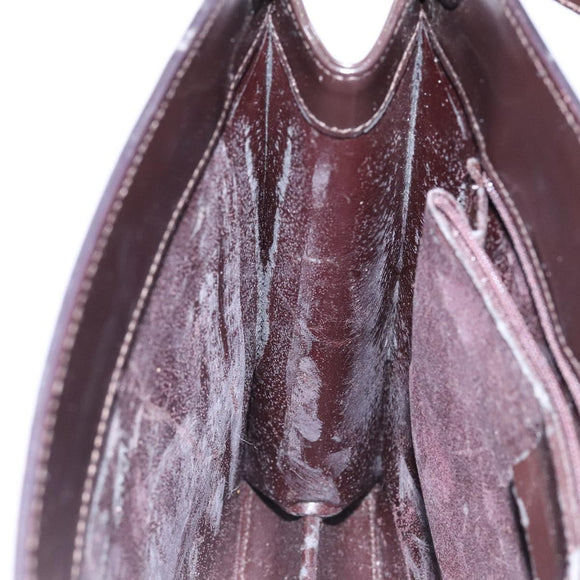 GUCCI Shoulder Bag Patent leather Black Silver Auth gh609