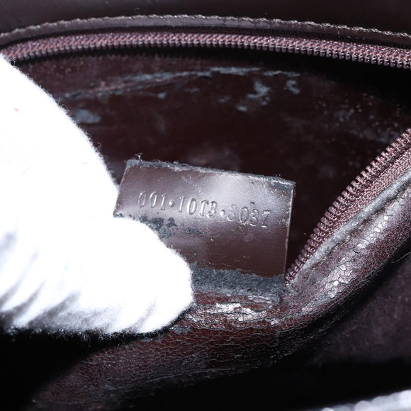 GUCCI Shoulder Bag Patent leather Black Silver Auth gh609