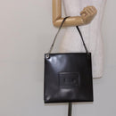 GUCCI Shoulder Bag Patent leather Black Silver Auth gh609-21