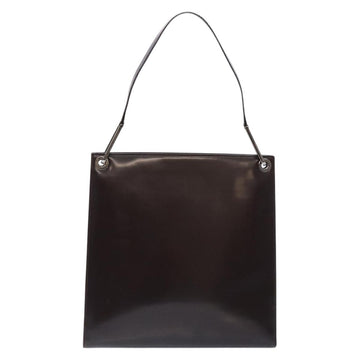 GUCCI Shoulder Bag Patent leather Black Silver Auth gh609 - 0