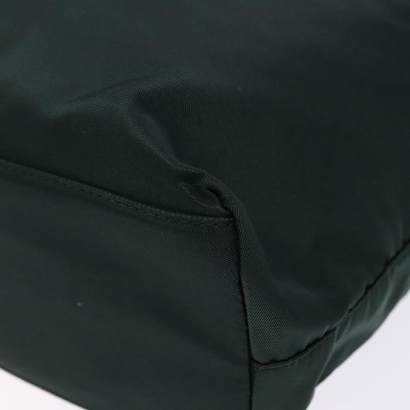 PRADA Tote Bag Nylon Green Silver Auth gh610