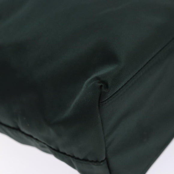 PRADA Tote Bag Nylon Green Silver Auth gh610