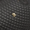 BALLY Hand Bag Leather Gray Gold Auth gh611-18