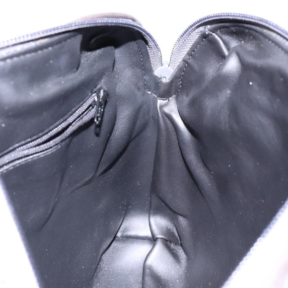 BALLY Hand Bag Leather Gray Gold Auth gh611