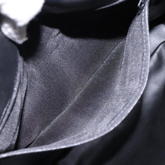 BALLY Hand Bag Leather Gray Gold Auth gh611