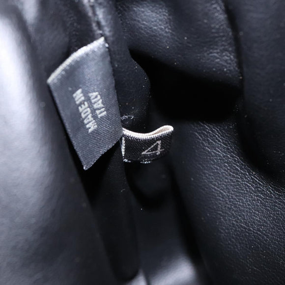 BALLY Hand Bag Leather Gray Gold Auth gh611