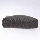 BALLY Hand Bag Leather Gray Gold Auth gh611-5