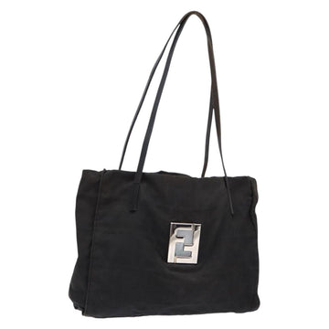 FENDI Zucca Canvas Tote Bag Black Silver Auth gh617