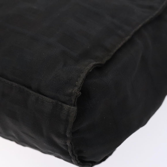 FENDI Zucca Canvas Tote Bag Black Silver Auth gh617