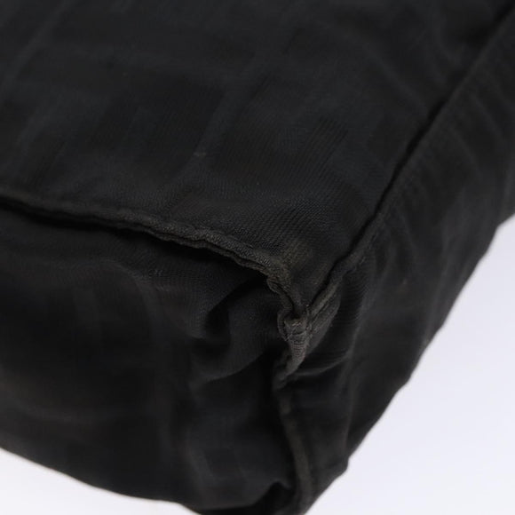 FENDI Zucca Canvas Tote Bag Black Silver Auth gh617