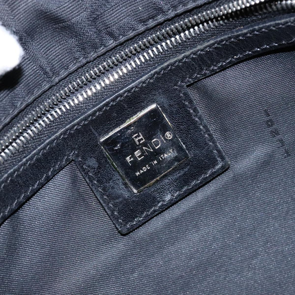 FENDI Zucca Canvas Tote Bag Black Silver Auth gh617