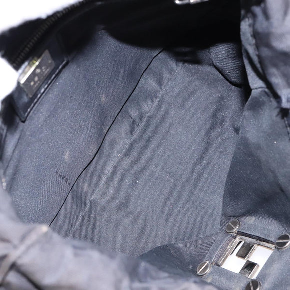 FENDI Zucca Canvas Tote Bag Black Silver Auth gh617