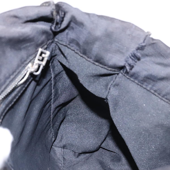 FENDI Zucca Canvas Tote Bag Black Silver Auth gh617