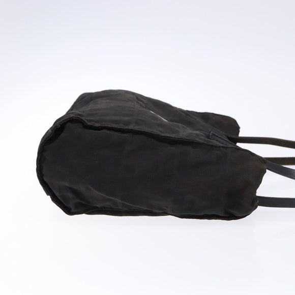 FENDI Zucca Canvas Tote Bag Black Silver Auth gh617