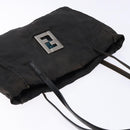 FENDI Zucca Canvas Tote Bag Black Silver Auth gh617-6