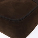 Salvatore Ferragamo Vala Shoulder Bag Suede Brown Gold Auth gh619-14