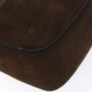 Salvatore Ferragamo Vala Shoulder Bag Suede Brown Gold Auth gh619-15