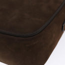 Salvatore Ferragamo Vala Shoulder Bag Suede Brown Gold Auth gh619-16