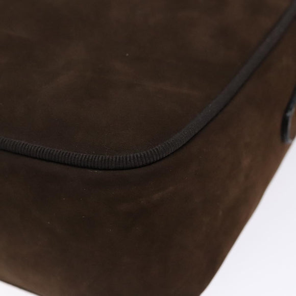 Salvatore Ferragamo Vala Shoulder Bag Suede Brown Gold Auth gh619