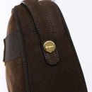 Salvatore Ferragamo Vala Shoulder Bag Suede Brown Gold Auth gh619-17