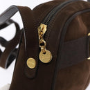 Salvatore Ferragamo Vala Shoulder Bag Suede Brown Gold Auth gh619-10