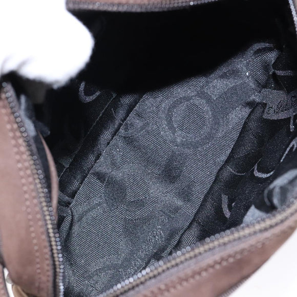 Salvatore Ferragamo Vala Shoulder Bag Suede Brown Gold Auth gh619