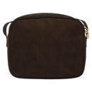 Salvatore Ferragamo Vala Shoulder Bag Suede Brown Gold Auth gh619-2