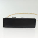 Salvatore Ferragamo Vala Chain Shoulder Bag Leather Navy Gold Auth gh620-5