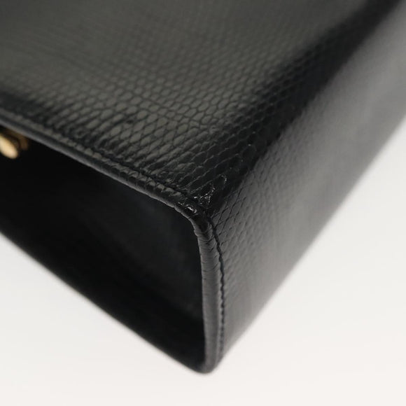 Salvatore Ferragamo Vala Chain Shoulder Bag Leather Navy Gold Auth gh620