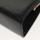 Salvatore Ferragamo Vala Chain Shoulder Bag Leather Navy Gold Auth gh620-18