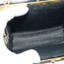 Salvatore Ferragamo Vala Chain Shoulder Bag Leather Navy Gold Auth gh620-10