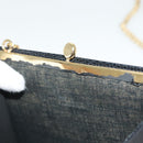 Salvatore Ferragamo Vala Chain Shoulder Bag Leather Navy Gold Auth gh620-12