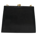 Salvatore Ferragamo Vala Chain Shoulder Bag Leather Navy Gold Auth gh620-2