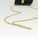 Salvatore Ferragamo Vala Chain Shoulder Bag Leather Navy Gold Auth gh620-7