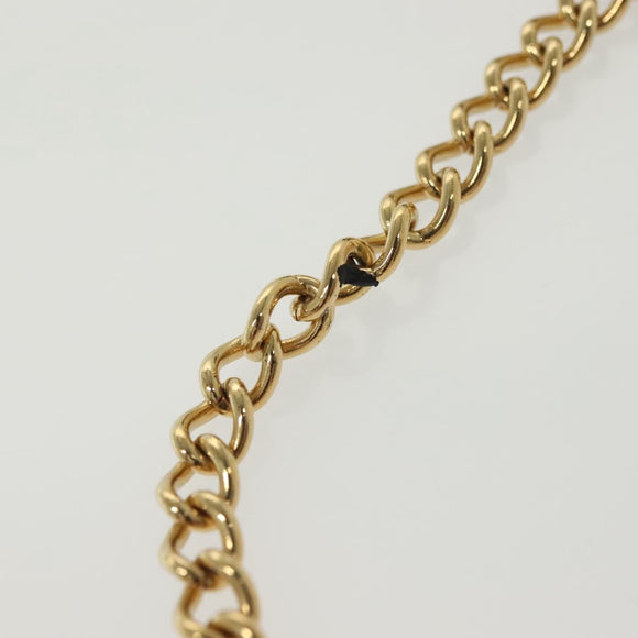 Salvatore Ferragamo Vala Chain Shoulder Bag Leather Navy Gold Auth gh620