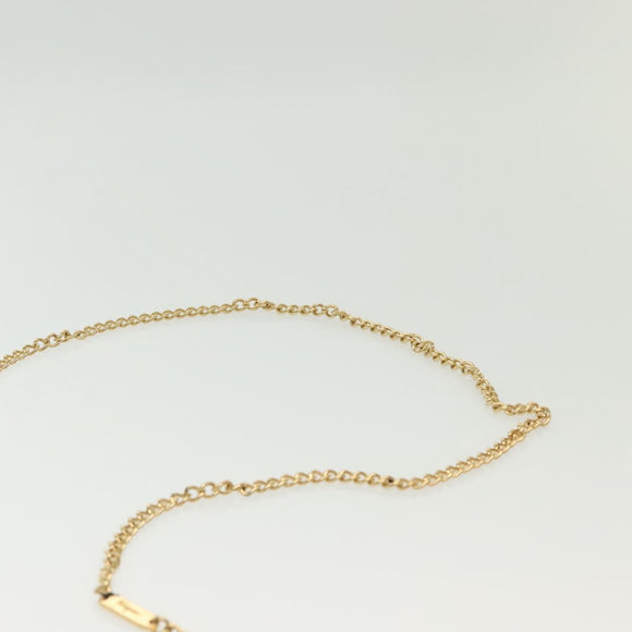 Salvatore Ferragamo Vala Chain Shoulder Bag Leather Navy Gold Auth gh620