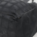 CHANEL New Travel line Tote Bag Nylon Black CC Auth gh623-9