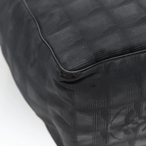 CHANEL New Travel line Tote Bag Nylon Black CC Auth gh623