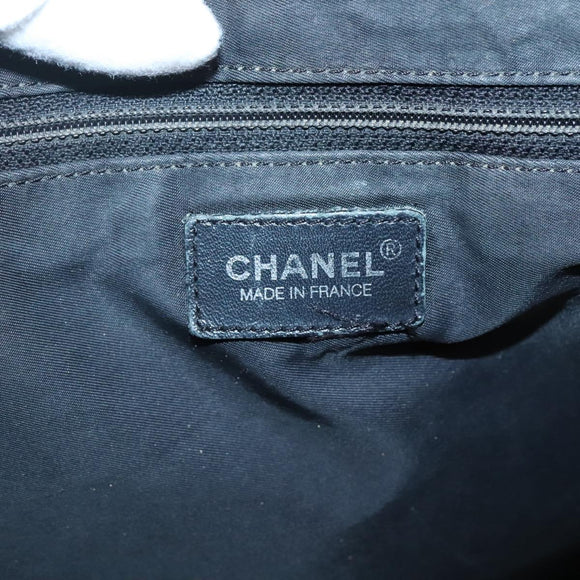 CHANEL New Travel line Tote Bag Nylon Black CC Auth gh623